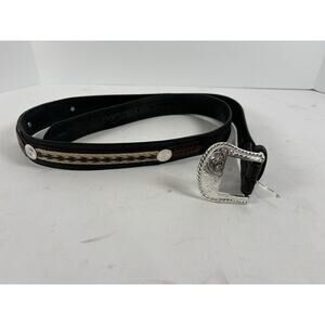 Vintage Tony lama Western Leather Belt Hair Inlay Conchos Size 44